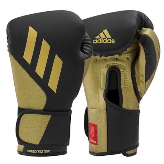 Gants de boxe d'entrainement ADIDAS SPEED TILT 350 NOIR/OR  CACTUS